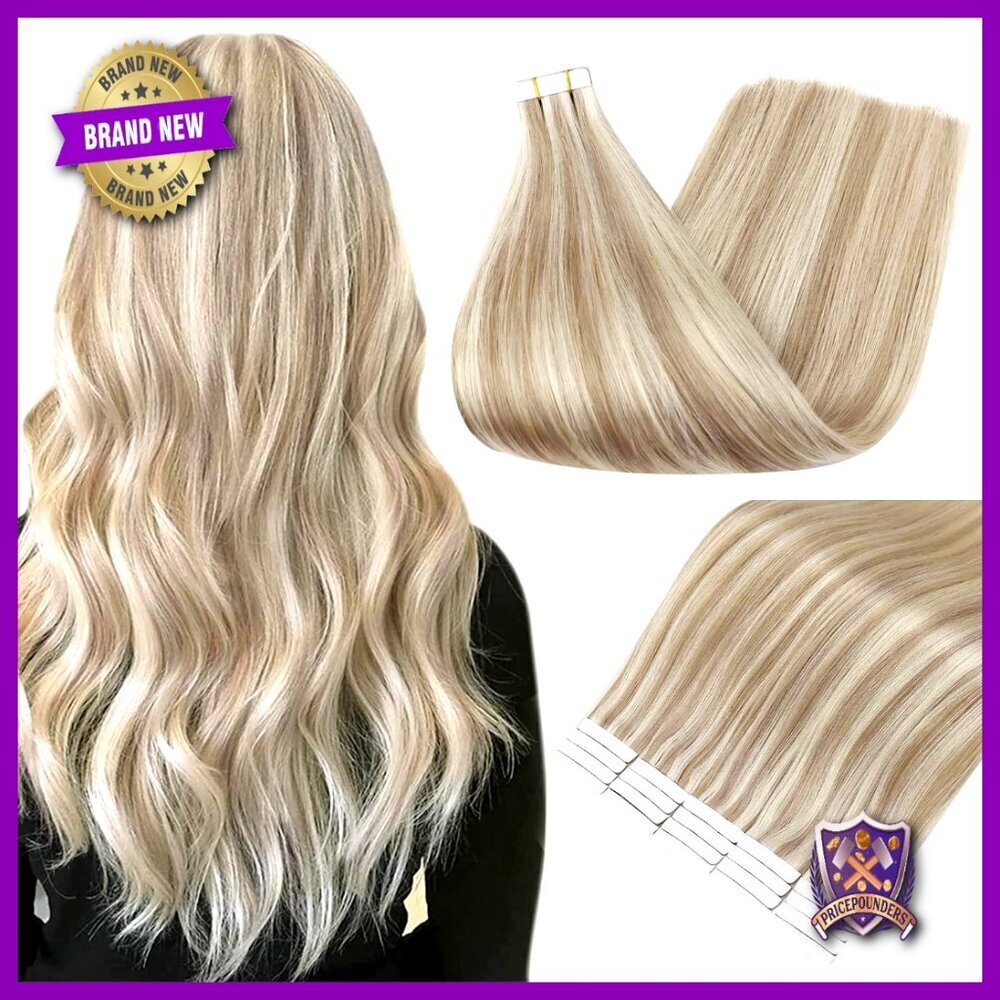 Human Hair Tape Extensions Remy Natural Lightweight Reusable Professional